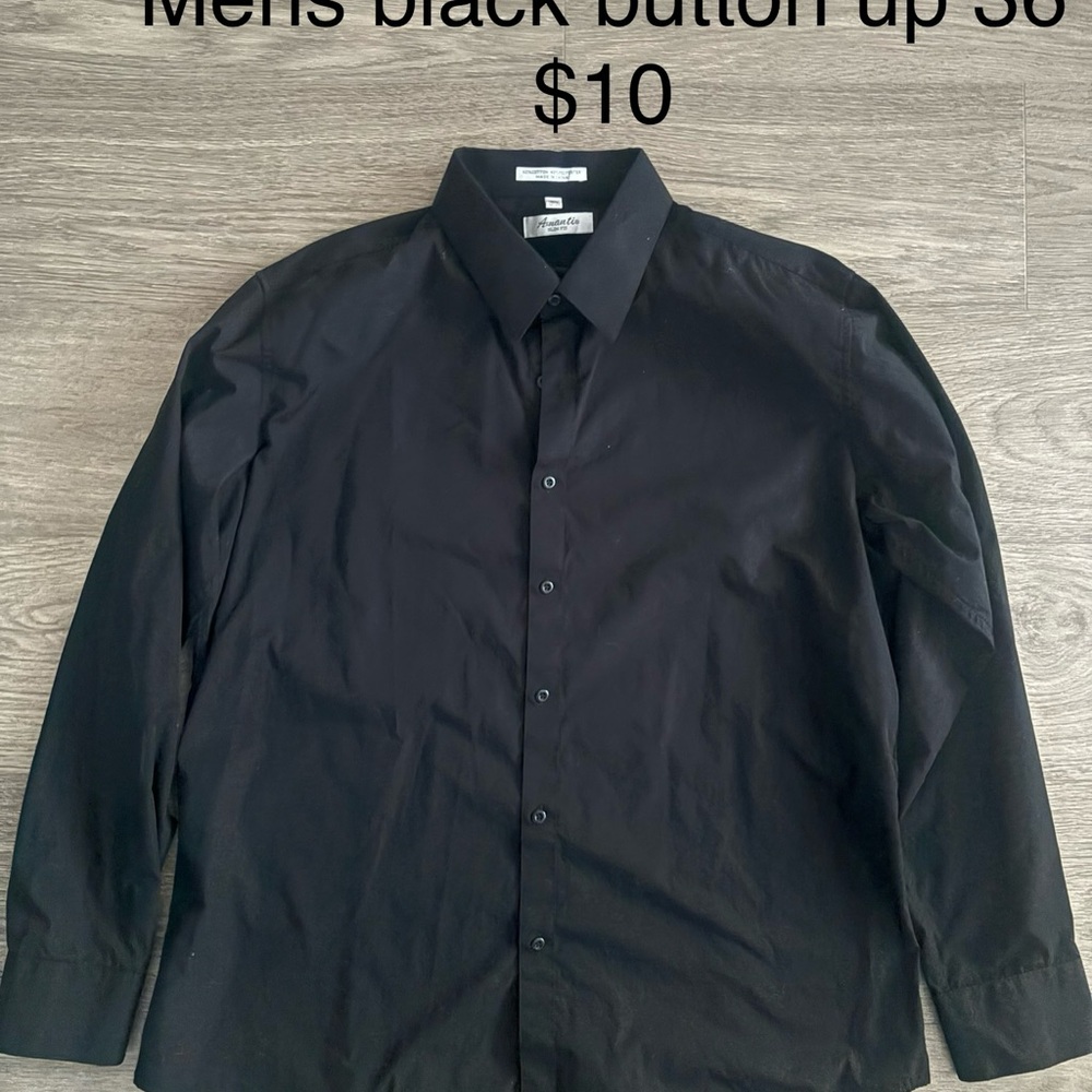 Men's Black Button-Up Shirt